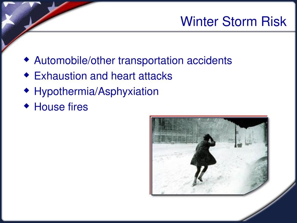 Winter Storm Risk Automobile/other transportation accidents