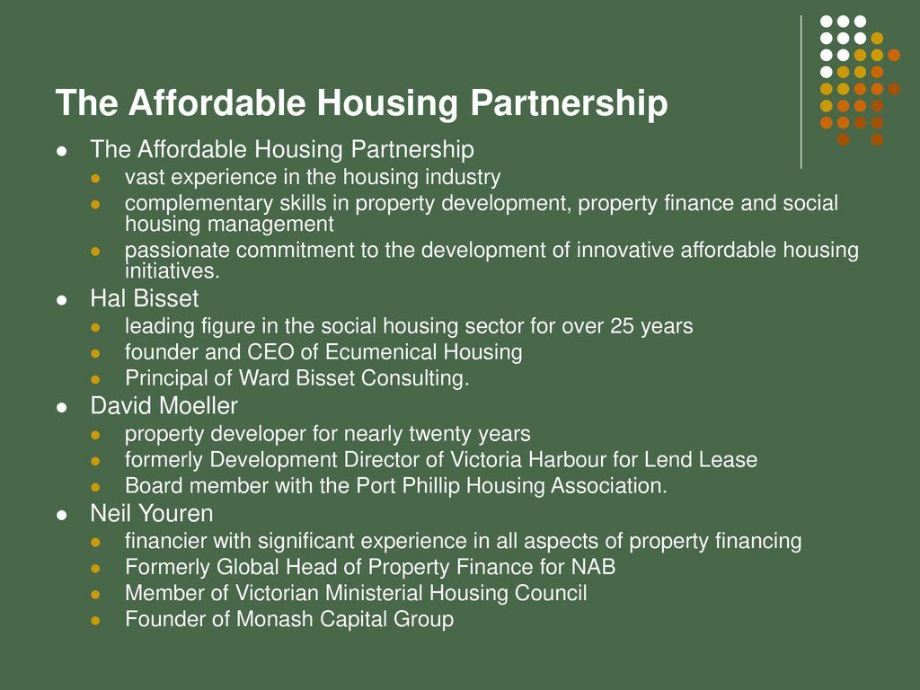 Financing Affordable Housing - Ppt Download