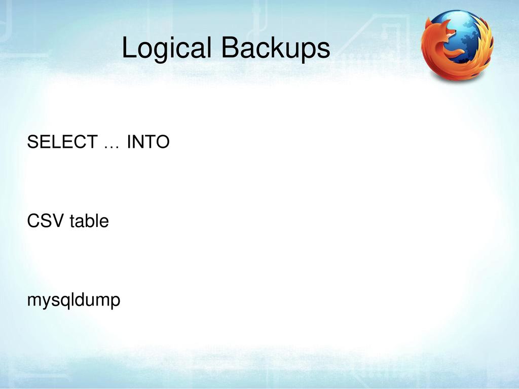Sheeri cabral backing up mysql ppt download