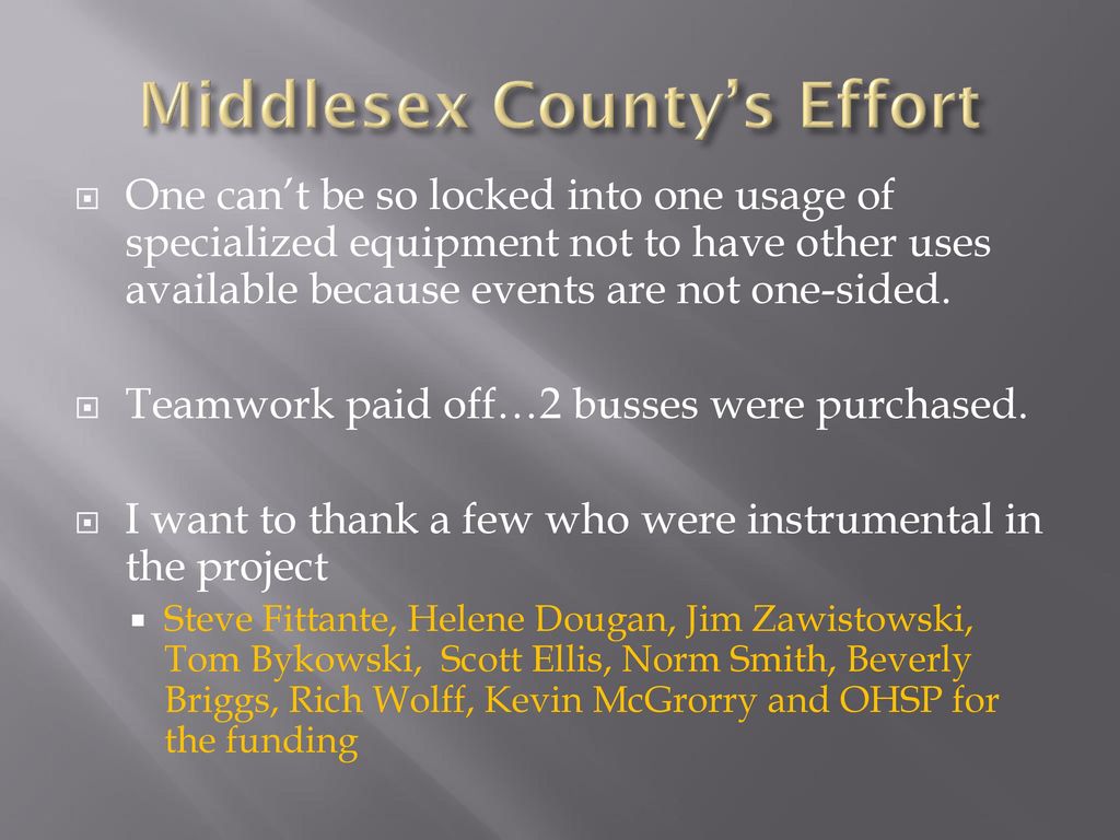 Middlesex County’s Effort