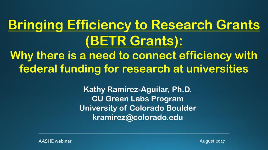 Bringing Efficiency to Research Grants (BETR Grants): - ppt download