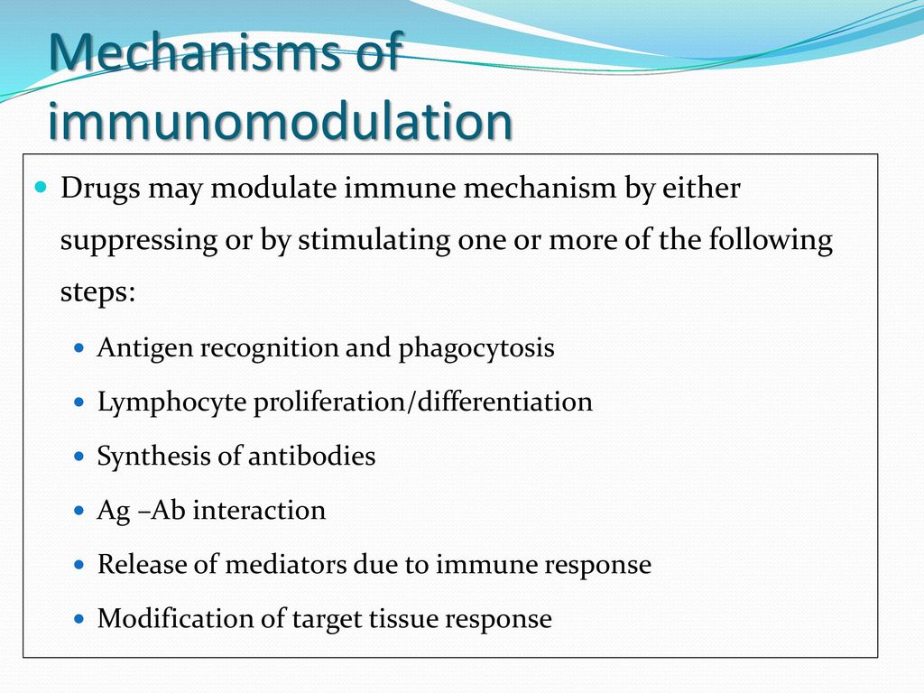Mechanisms of immunomodulation