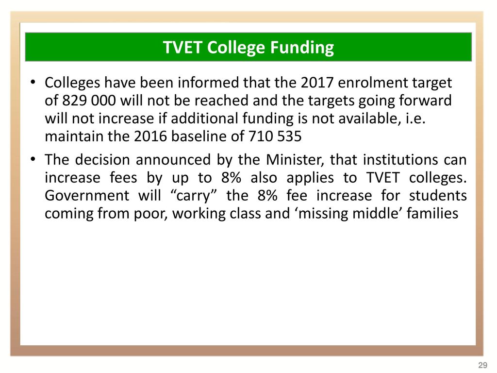 TVET College Funding