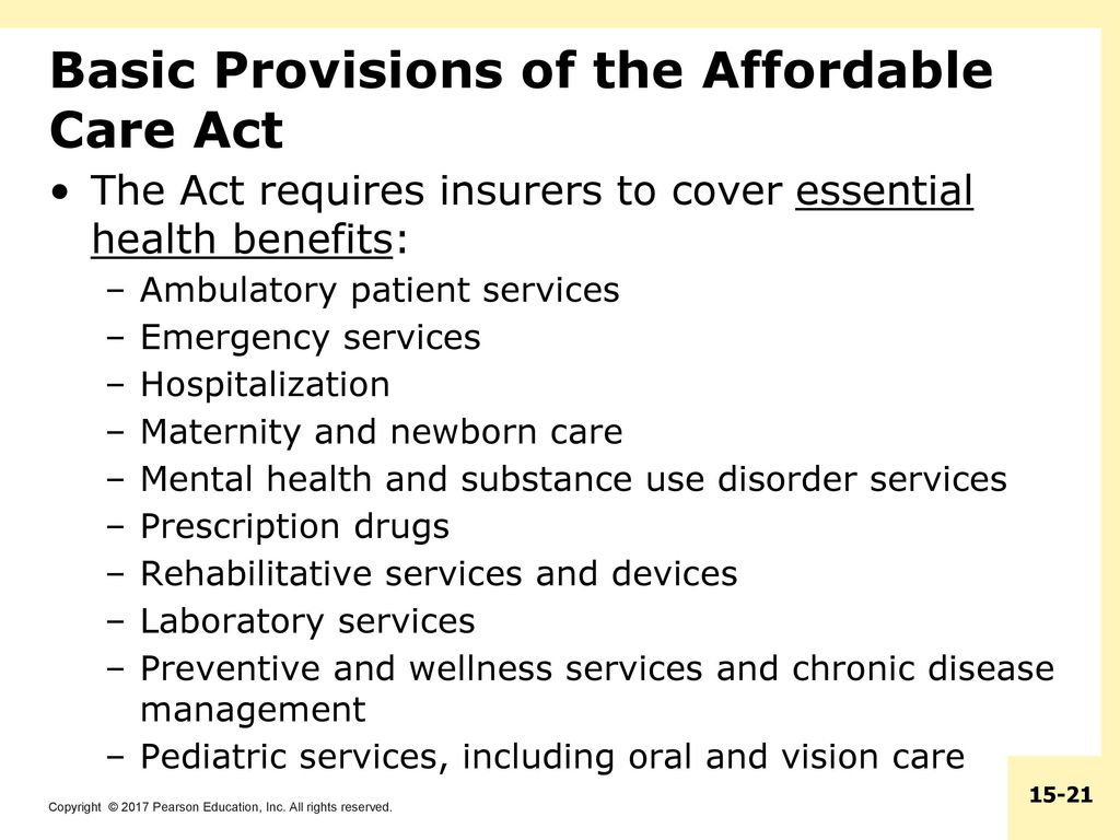 Basic Provisions of the Affordable Care Act