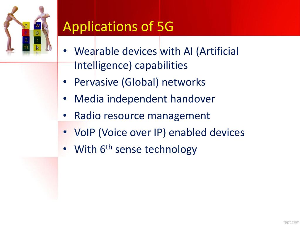 Applications of 5G Wearable devices with AI (Artificial Intelligence) capabilities. Pervasive (Global) networks.