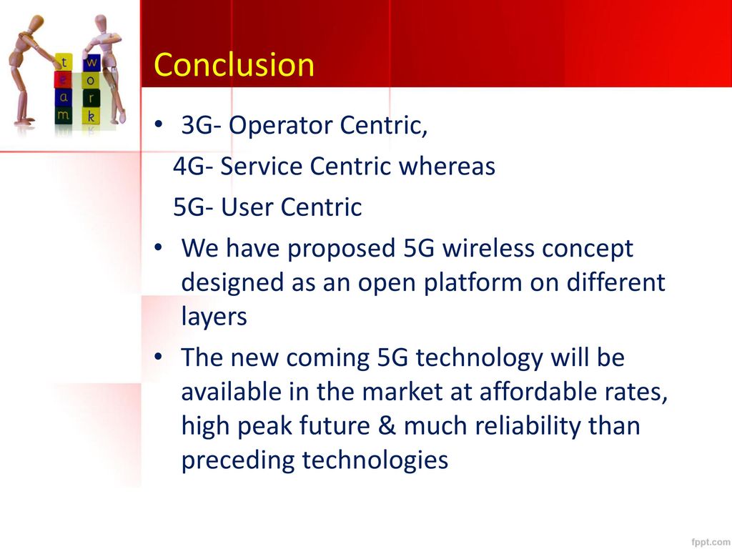 Conclusion 3G- Operator Centric, 4G- Service Centric whereas