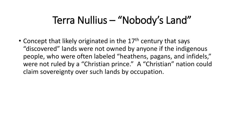 Terra Nullius – Nobody’s Land