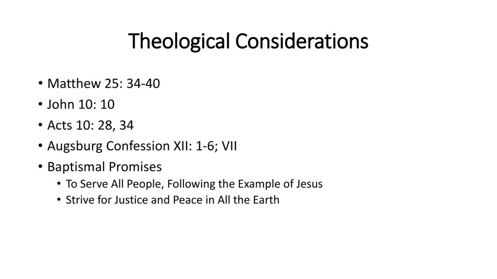 Theological Considerations