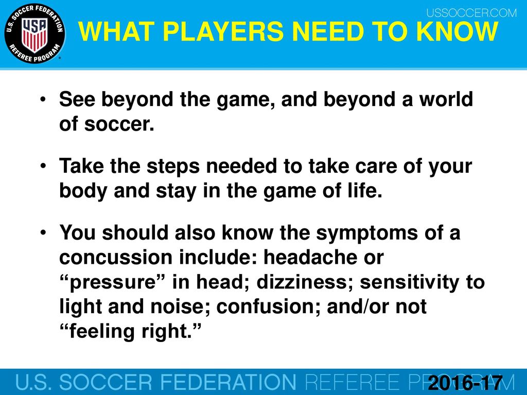WHAT PLAYERS NEED TO KNOW