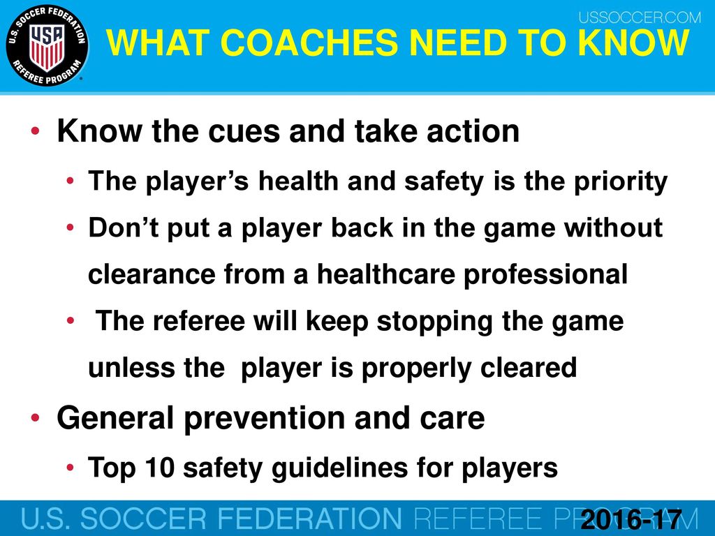 WHAT COACHES NEED TO KNOW