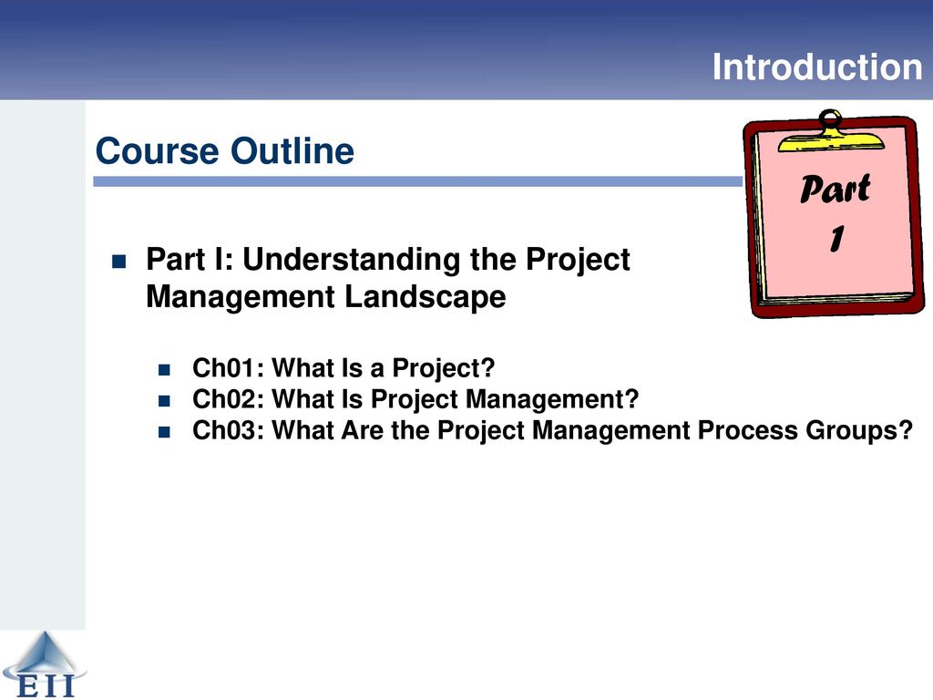 Part 1 Introduction Course Outline