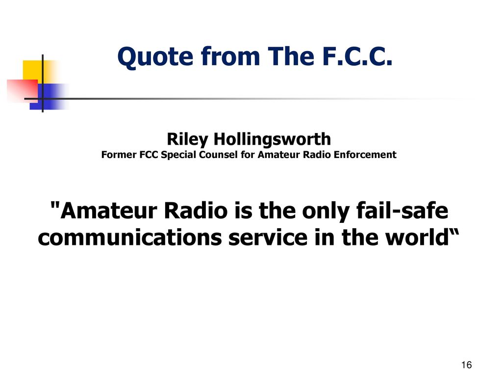 Former FCC Special Counsel for Amateur Radio Enforcement