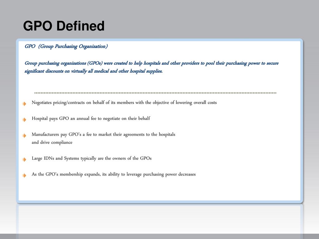 Charting Your Course to Optimal GPO and IDN Relationships - ppt video ...