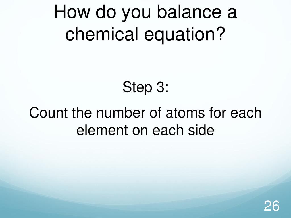 How do you balance a chemical equation