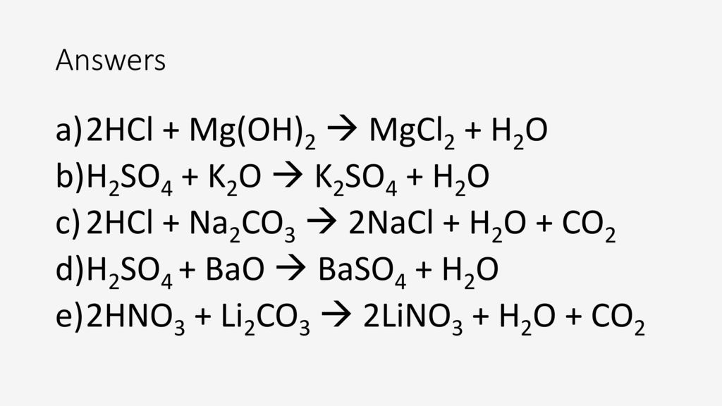 Напишите уравнения реакций mg h2o