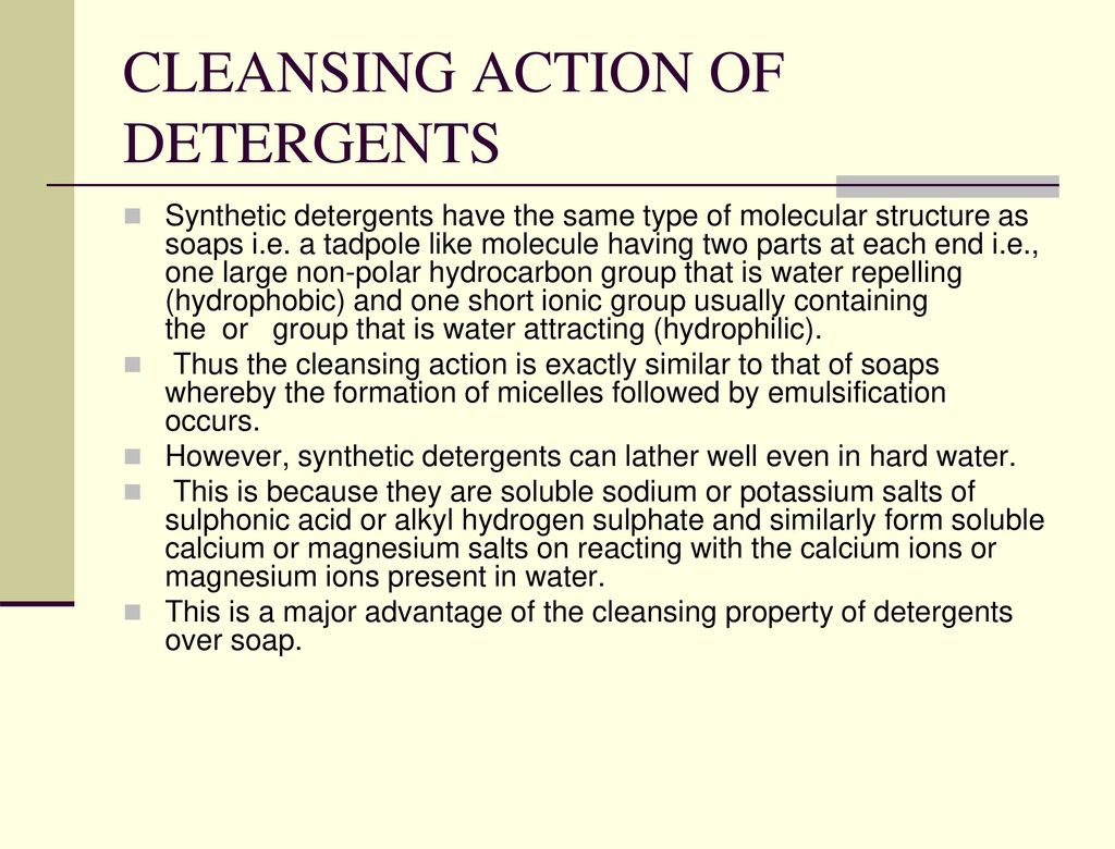 cleansing action of detergents