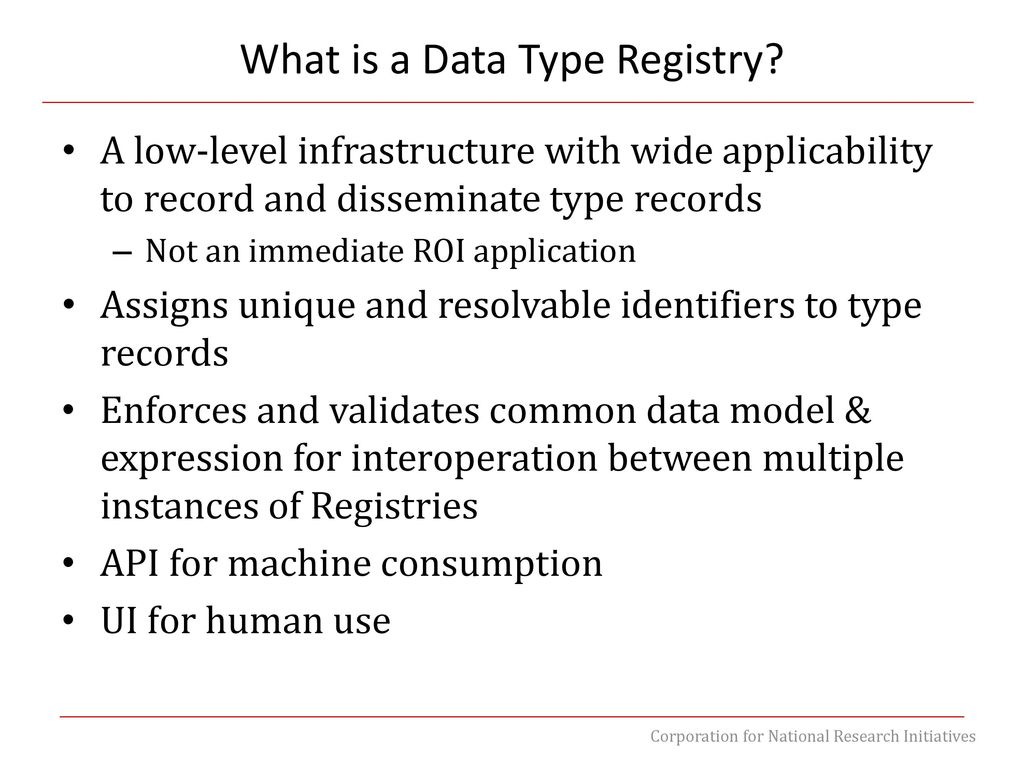 What is a Data Type Registry