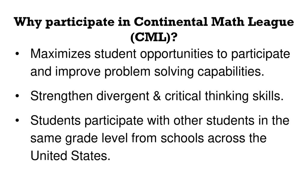 Continental Math League - Ppt Video Online Download