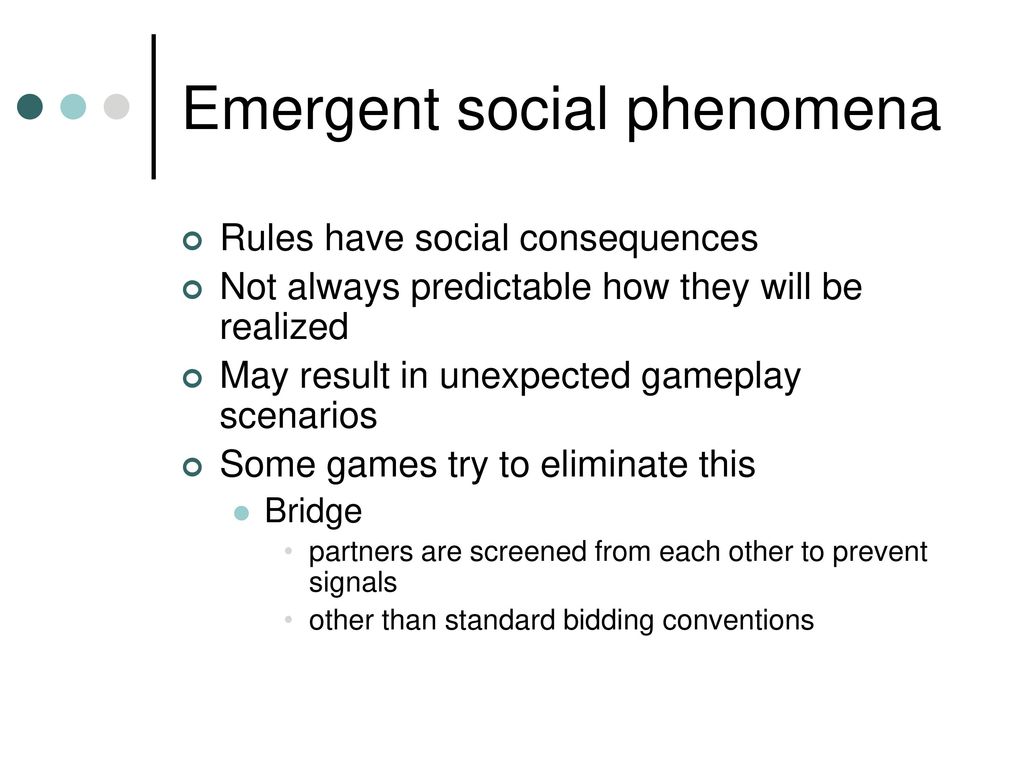Emergent social phenomena