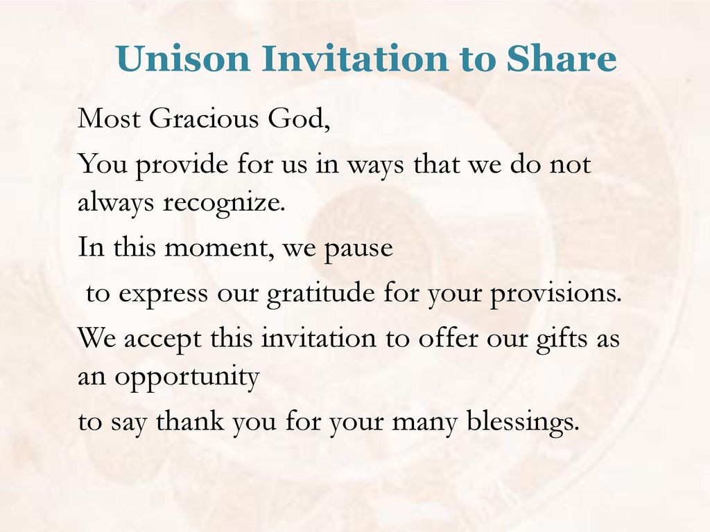Unison Invitation to Share