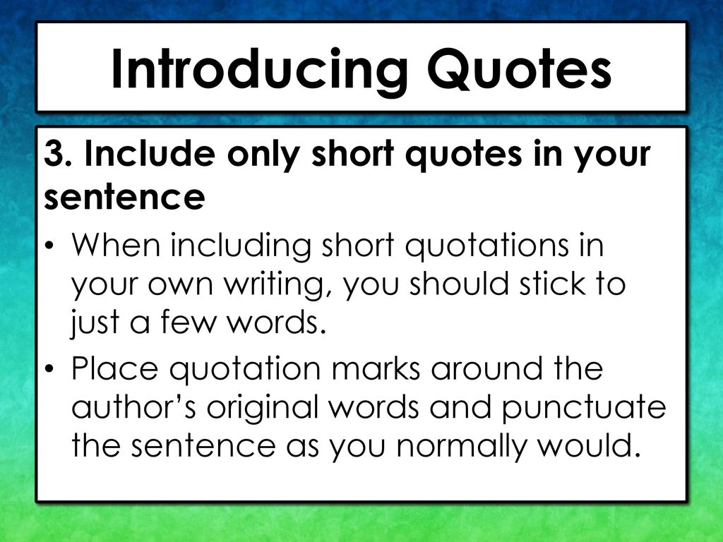 a lesson about embedding quotations - ppt download