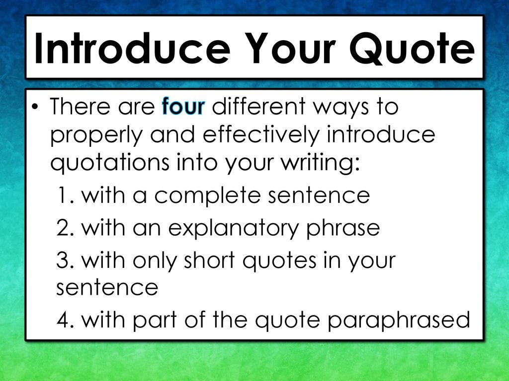 grammar how to introduce a quote from a character grammar how to introduce a quote from a character