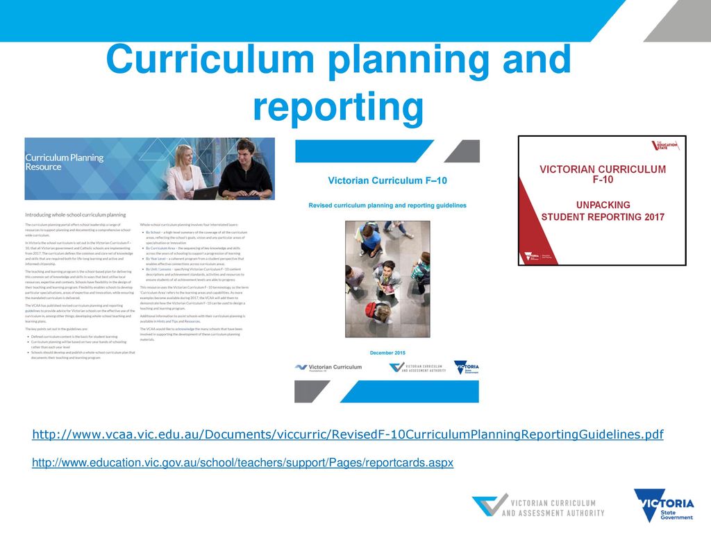 Curriculum planning and reporting