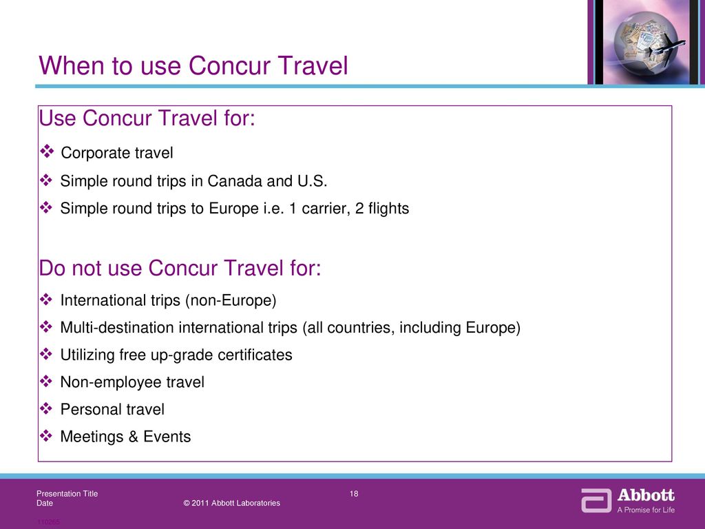 When to use Concur Travel