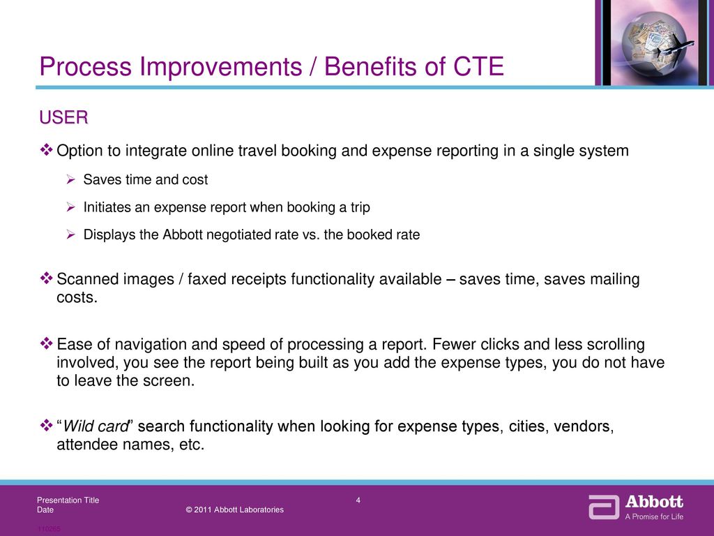 Process Improvements / Benefits of CTE