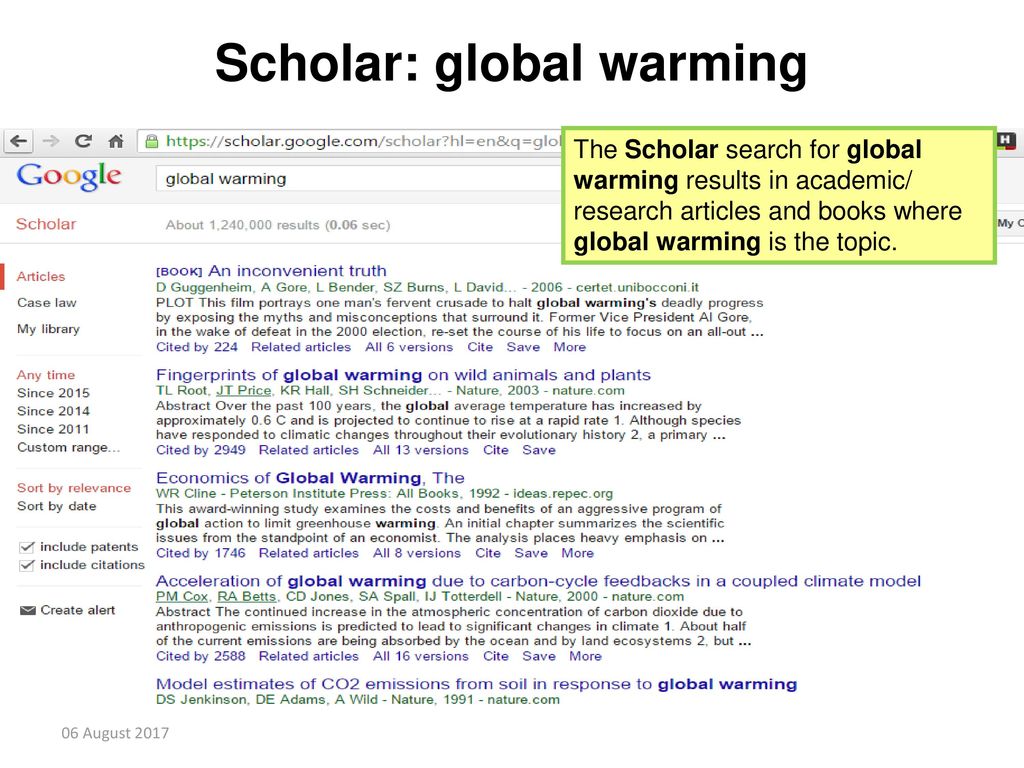 scholarly articles global warming