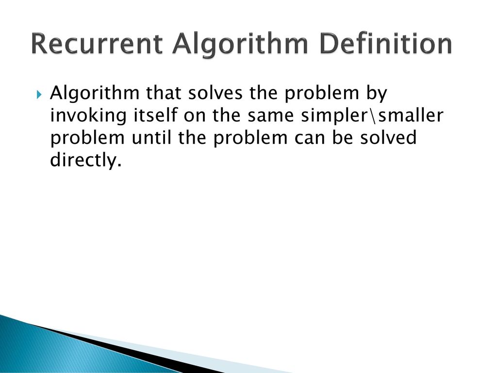 Recurrent Algorithm Definition