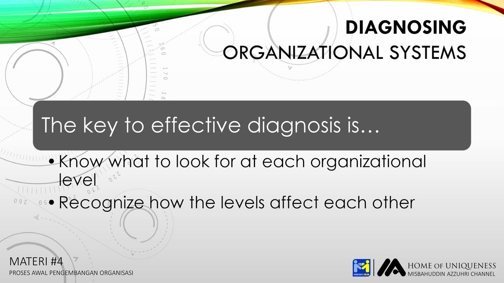 ORGANIZATIONAL SYSTEMS The key to effective diagnosis is…