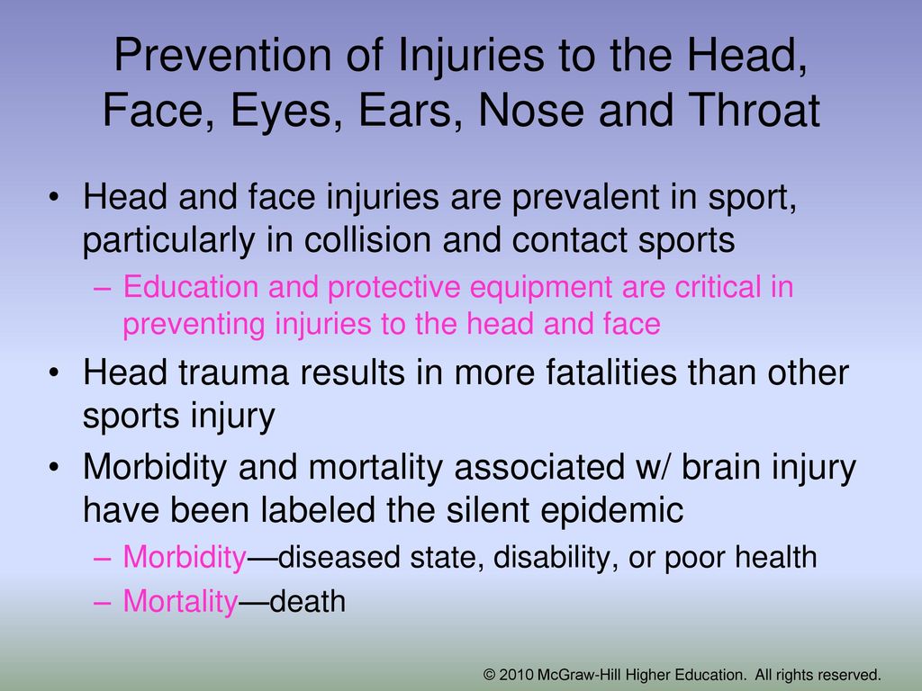 The Head, Face, And Neck Injuries And Prevention - Ppt Download