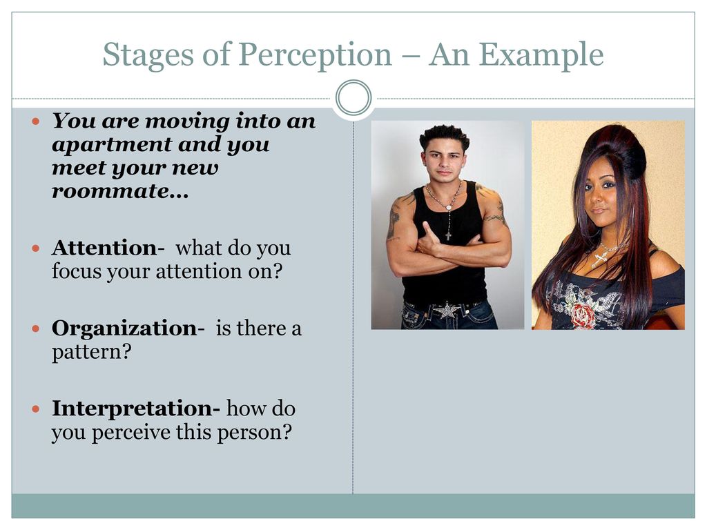 what occurs during the interpretation stage of perception