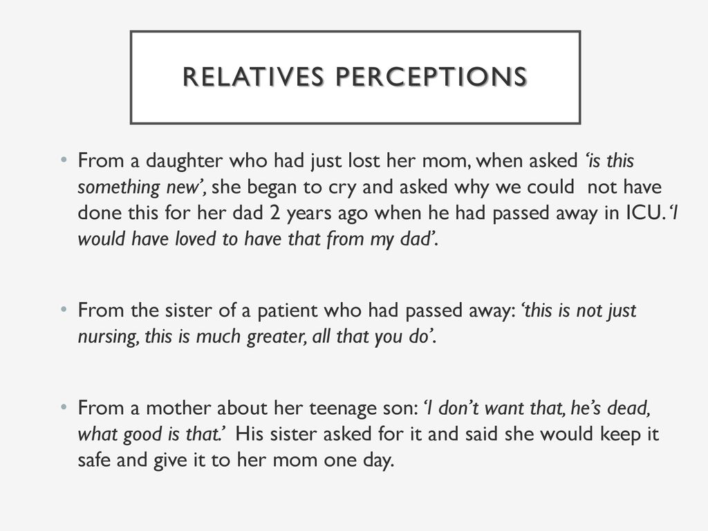 Relatives perceptions