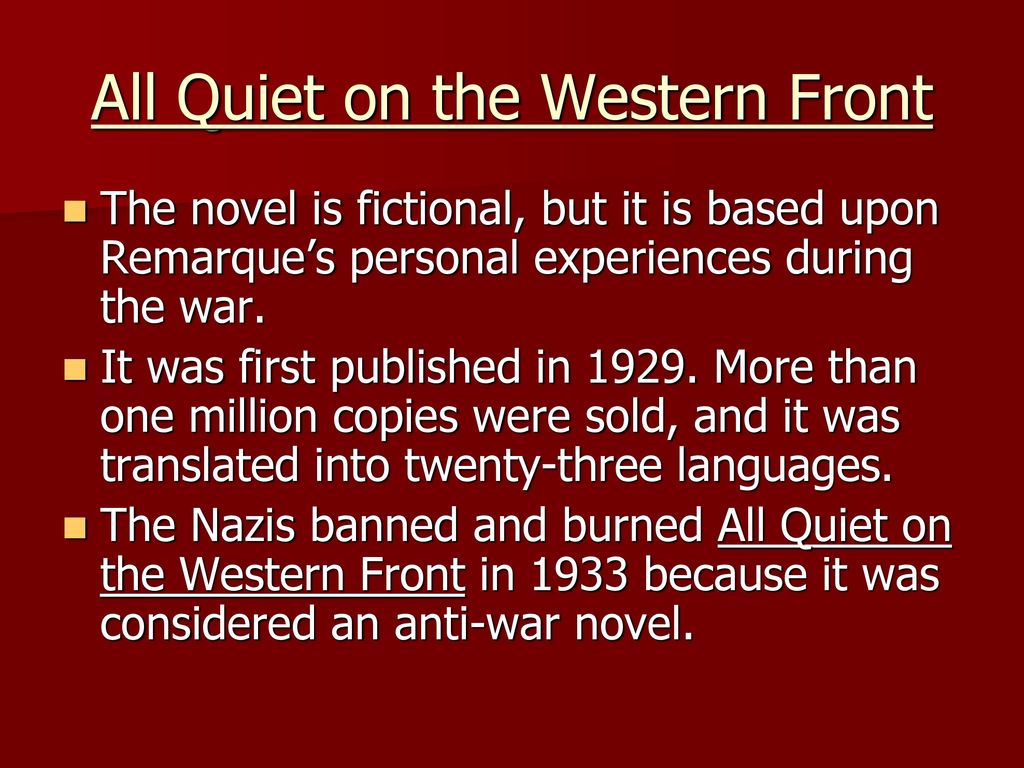 Реферат: All Quit On The Western Front Essay
