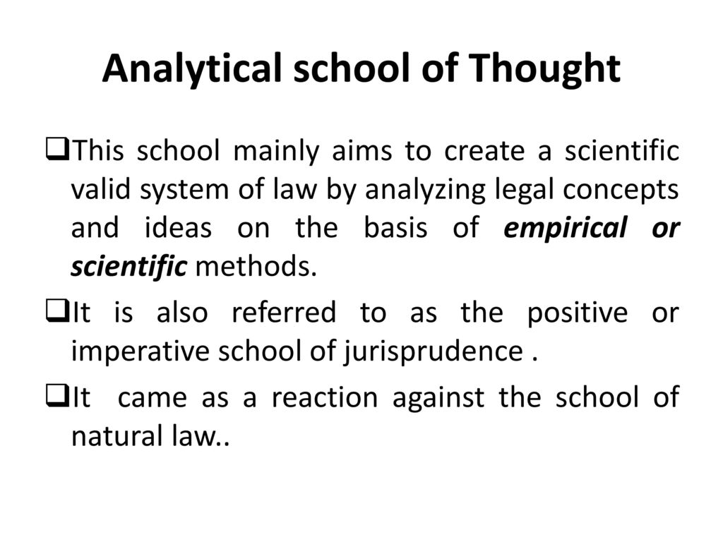 analytical school of thought