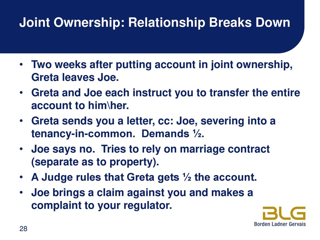 Joint Ownership Nothing S Simple Anymore Ppt Download   Joint Ownership  Relationship Breaks Down 