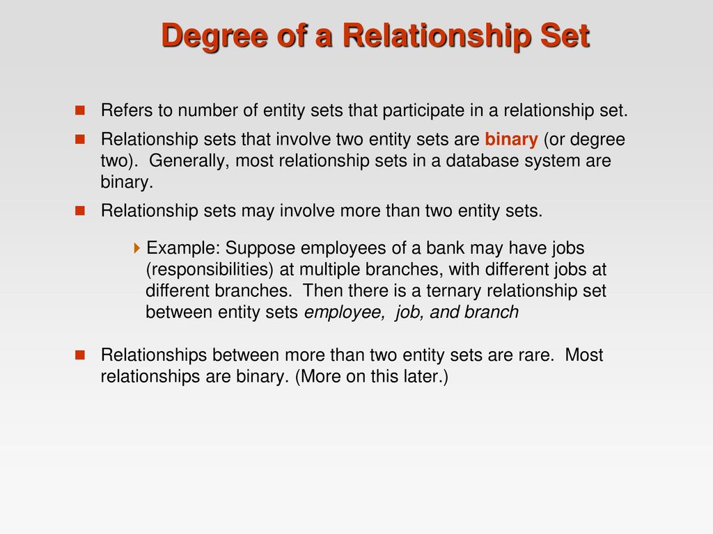 Degree of a Relationship Set