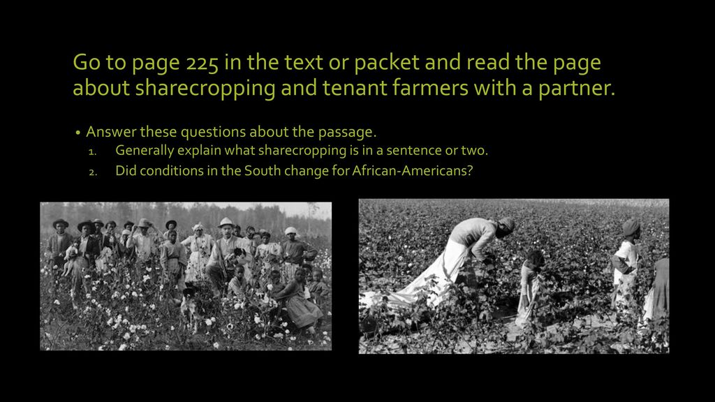 Sharecropping The New South. ppt download