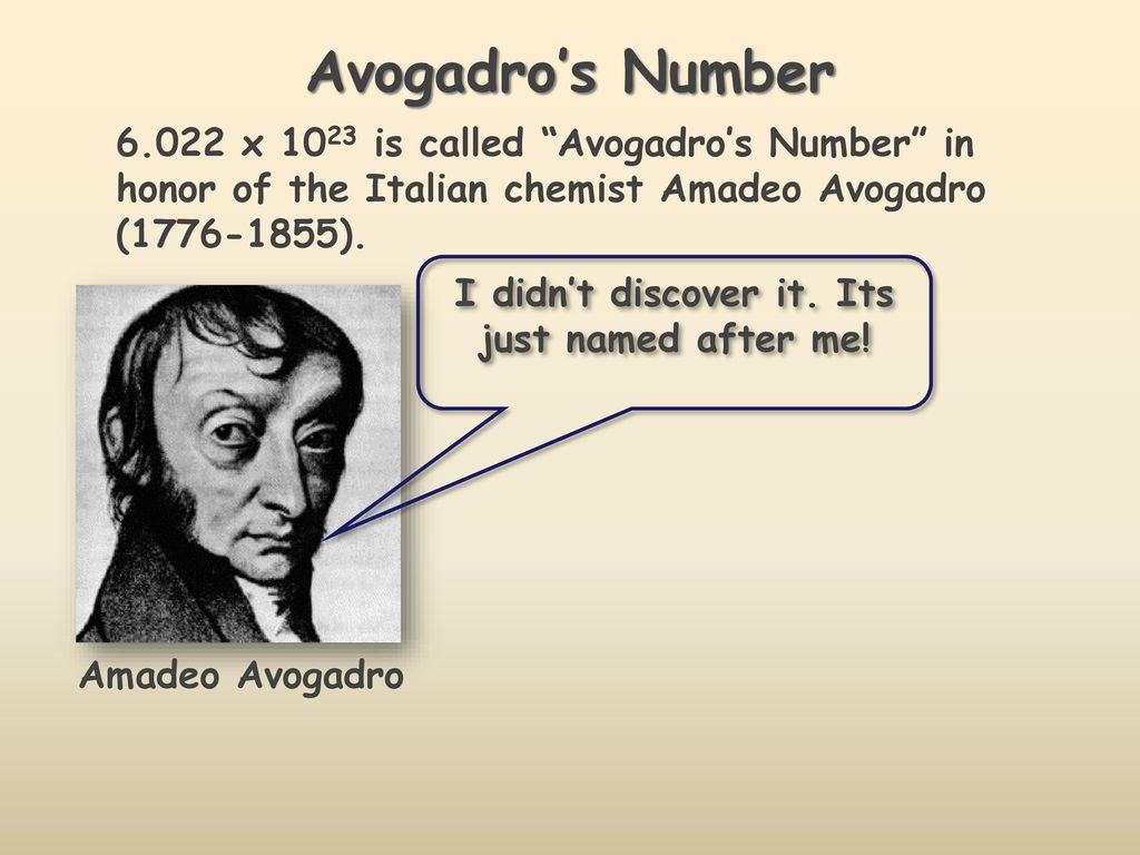Amadeo Avogadro. 