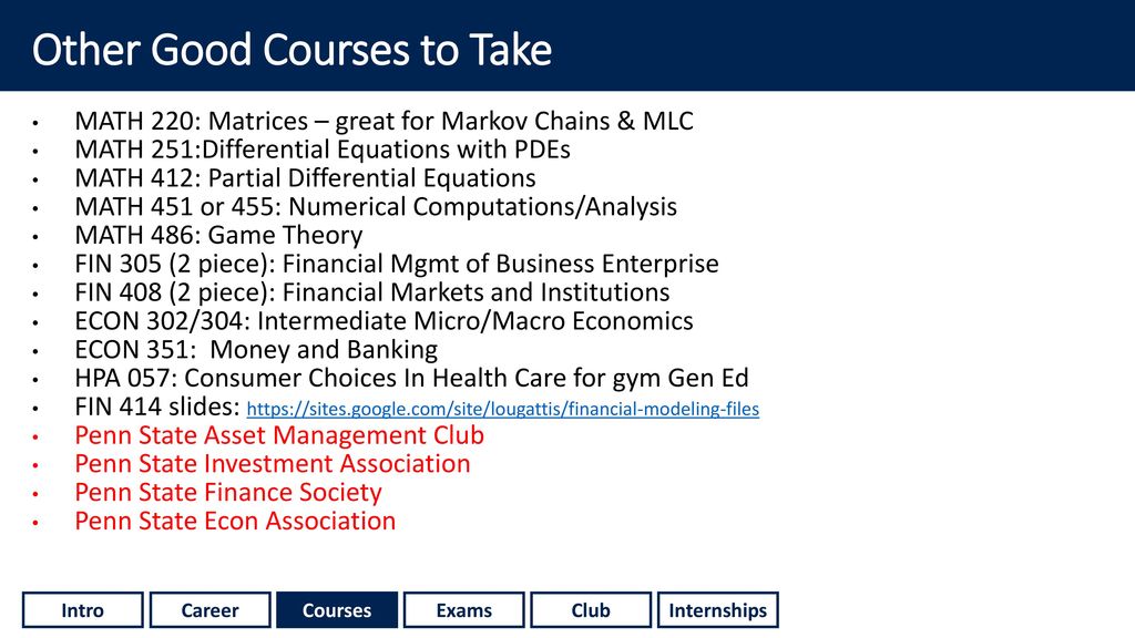 Other Good Courses to Take