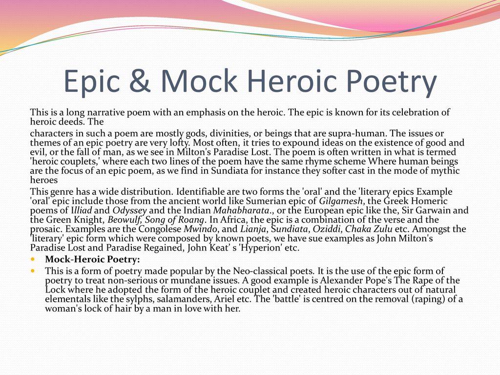 mock epic poem examples