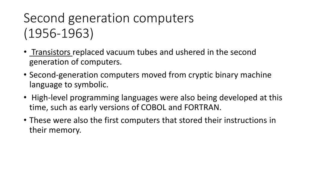 Second Generation Computers 1956 1963