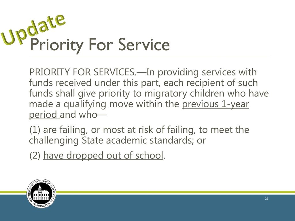 Update Priority For Service