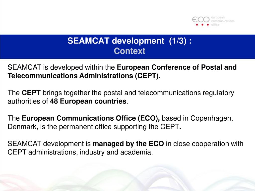 SEAMCAT development (1/3) : Context