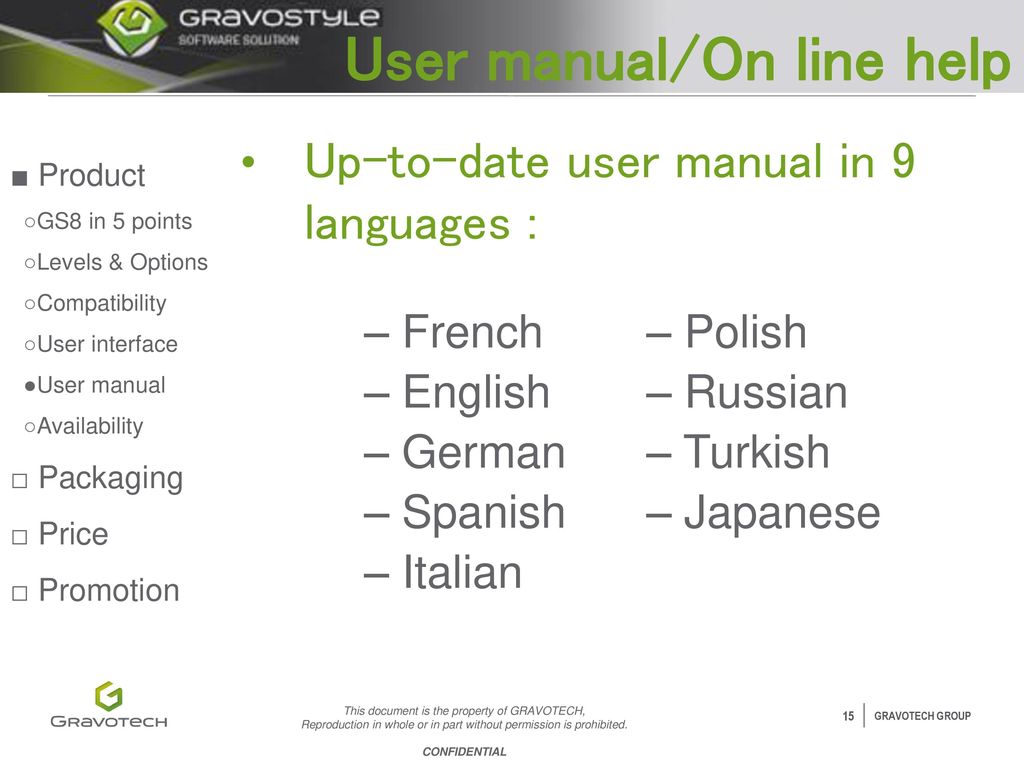 gravostyle 7 manual