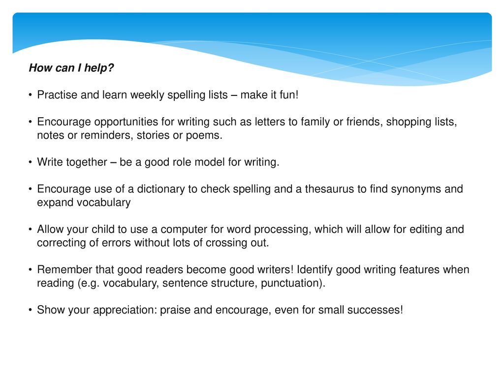 How can I help Practise and learn weekly spelling lists – make it fun!