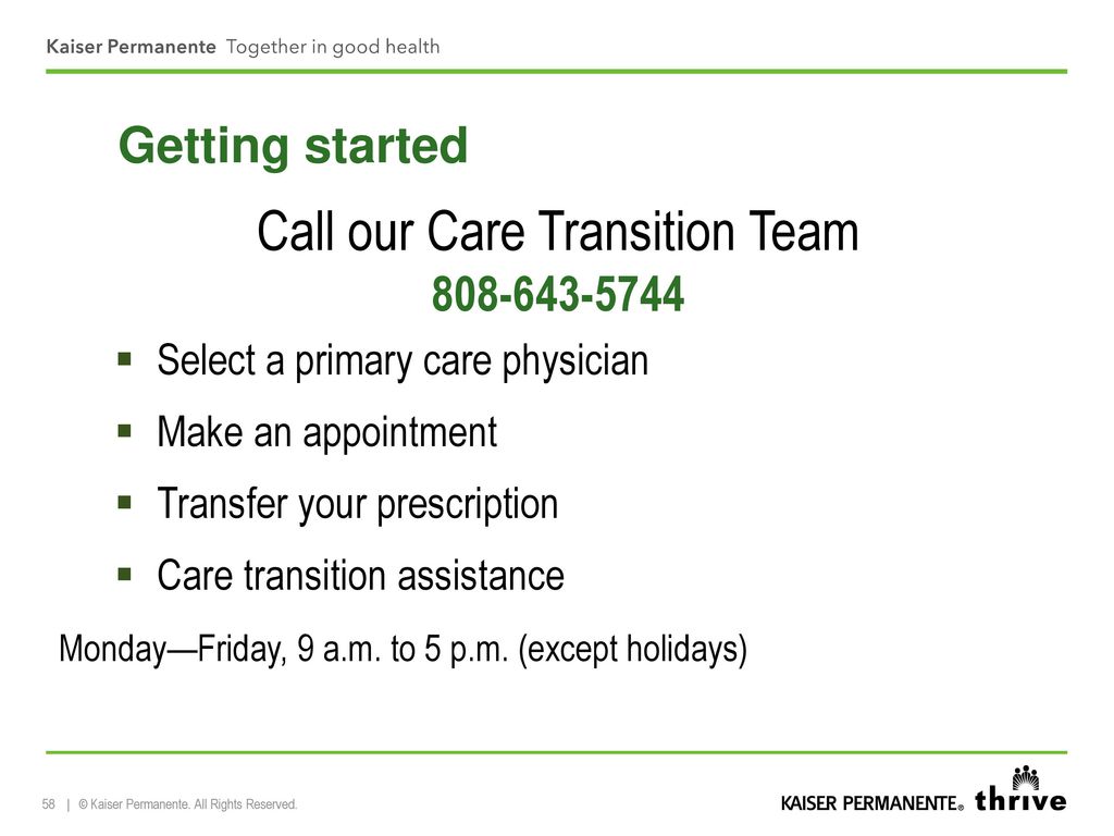 Call our Care Transition Team