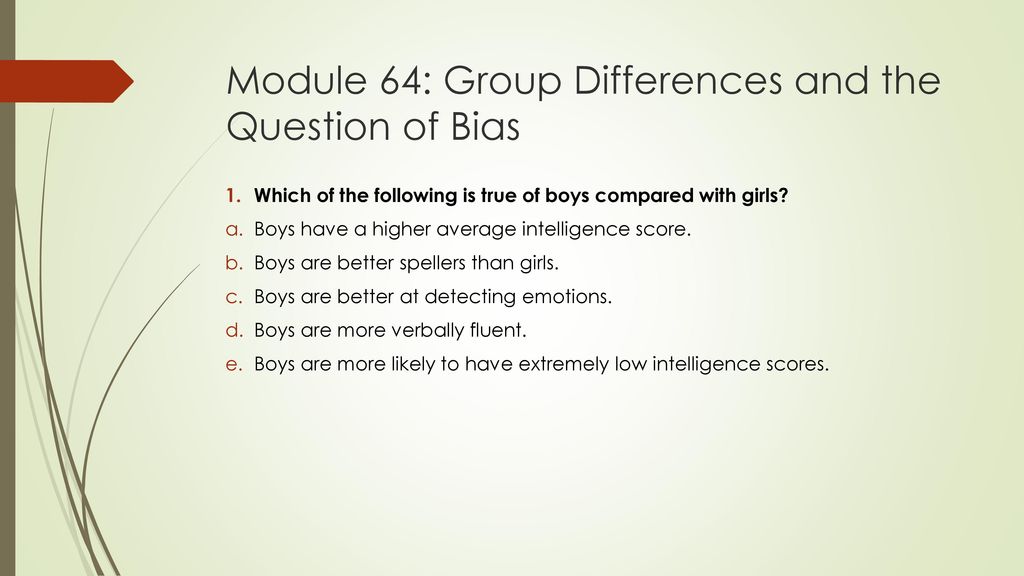 Module 64: Group Differences and the Question of Bias